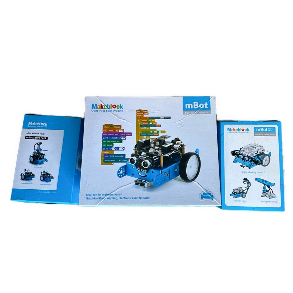 mBot Educational Robot Kit. Includes Servo pack and Light and Sound packs.